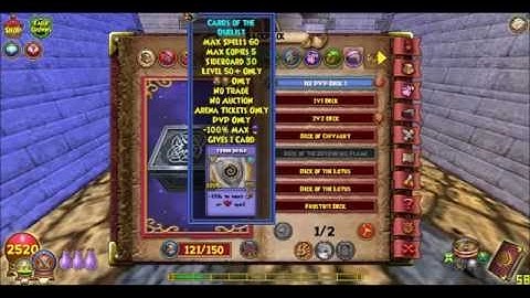 Wizard101 Level 50 Ice Deck Set Up For 1v1 UPDATED