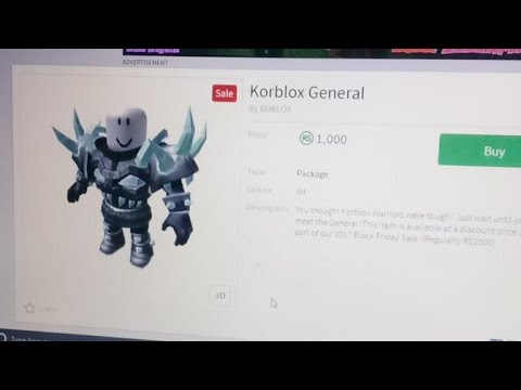 Roblox Korblox General Is On Sale Youtube - pruple korblox general roblox