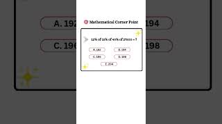 ,#📝🎯 Mathematical Corner point ⁉️- Percentage | #ssc #bankingexams #railwayexams #competitiveexams