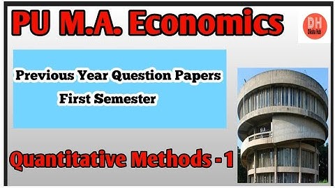 Economics Old Question Papers||Quantitative Methods||Previous Year Papers||M.A First Year