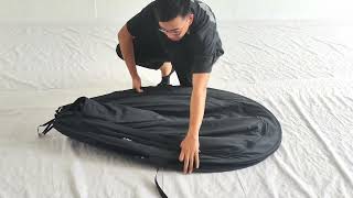 How to fold down the Alvantor bed tent when the webbing is still in