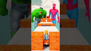 Hulk vs Spider-Man Car Challenge 😂🚗 | Funny 3D Cartoon Shorts