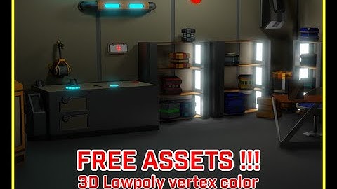 Sci - fi 3D Low Poly Asset Package Preview