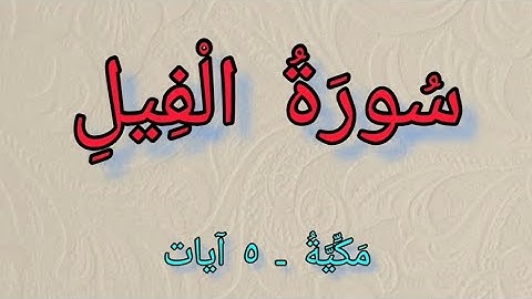 ١٠٥ سورة الفيل