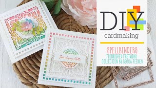 Spellbinders | Flourished Fretwork Collection by Becca Feeken | DIY Cards by Tina Smith