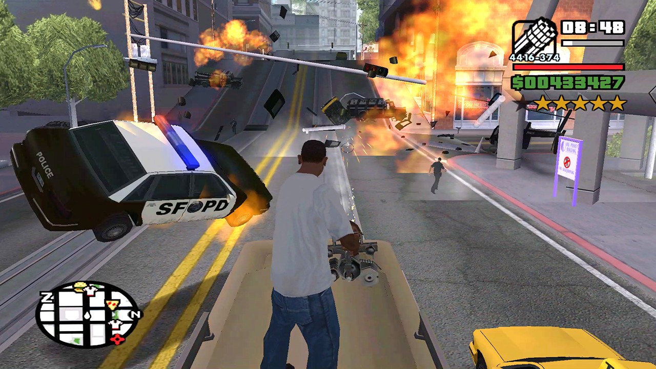 ⭐⭐⭐⭐⭐⭐SIX STARS WANTED LEVEL RAMPAGE WITH TANK | 6 STAR WANTED LEVEL ESCAPE IN GTA SAN ANDREAS