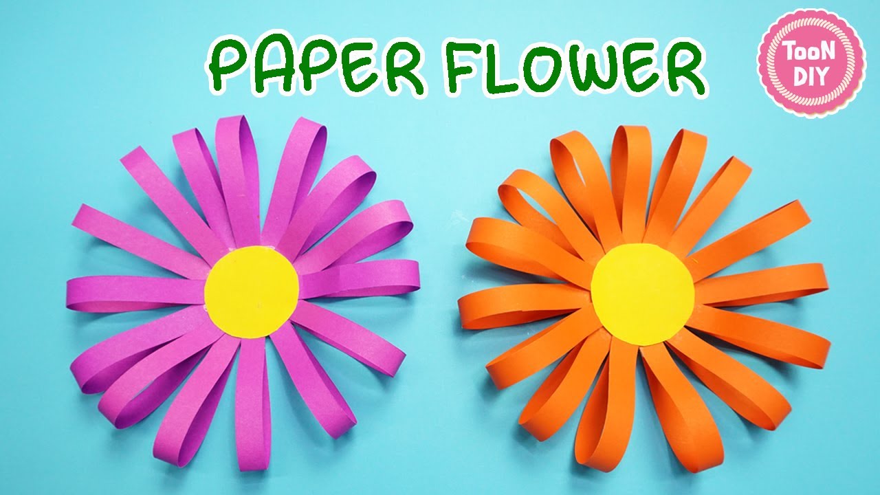 พับกระดาษ พับดอกไม้กระดาษ ดอกไม้กระดาษติดบอร์ด ตกแต่งบอร์ด Easy Paper flower 花摺紙  #4--TooNDIY