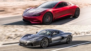 Tesla Roadster 2020 vs Rimac concept two - DRAG RACE [simulation]