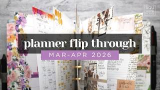 PLANNER FLIP THROUGH :: My Completed March/April Discbound Half Letter Planner Setup