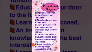 Catchy slogans for students |Inspirational quotes for teachers |#Educational quotes#slogans