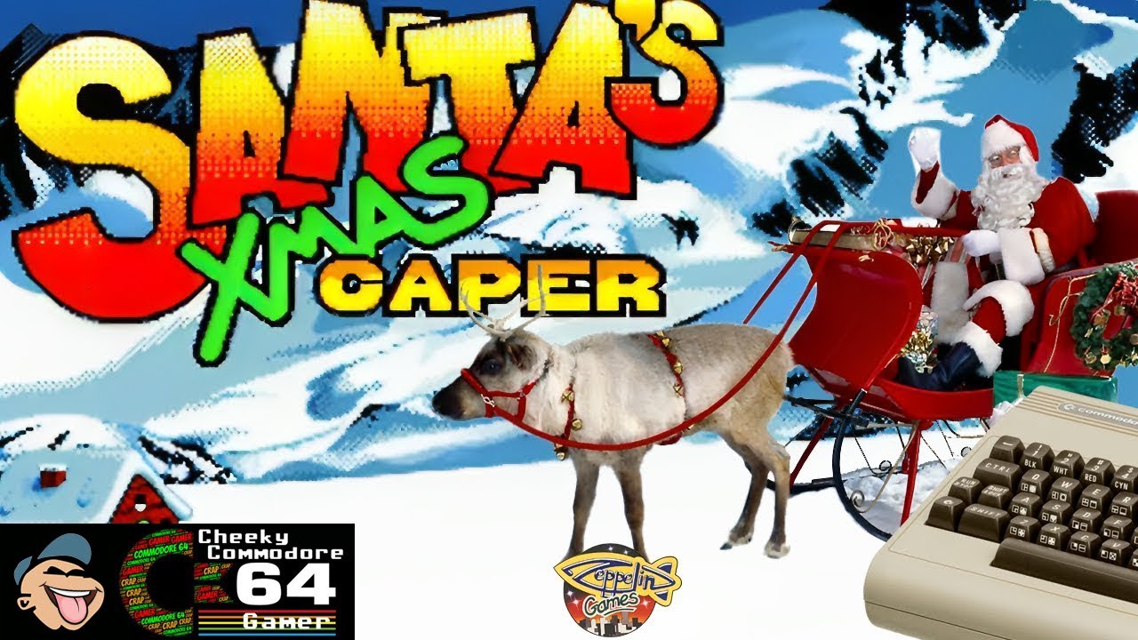 santaページ SANTA'S XMAS CAPER – Commodore 64 (1990) | Festive Side-Scrolling