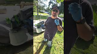 Painting Some Landscaping Bricks Today With Our New Paint Gun 😎