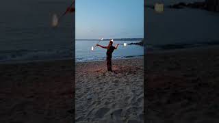 Fire Devil Sticks on the Beach  Bretagne 2024 !