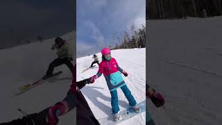 Почему я не люблю лыжников?) Да вот же) запускаем холи вар)#сноуборд #горныйвоздух #сахалин