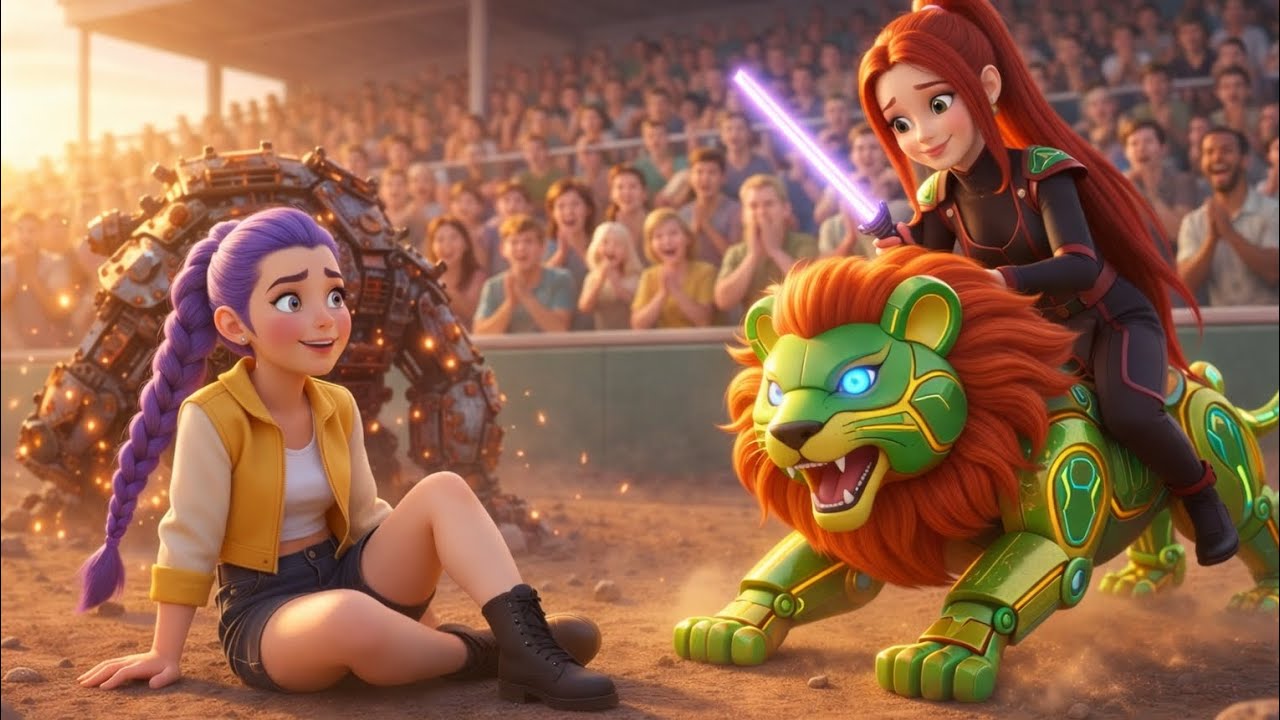 RUMI Gets Big ROBOT LION 🦁 Racing Championship - KPOP Demon Hunters