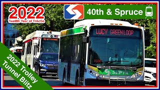SEPTA Buses and Trolleys at 40th and Spruce, 2022