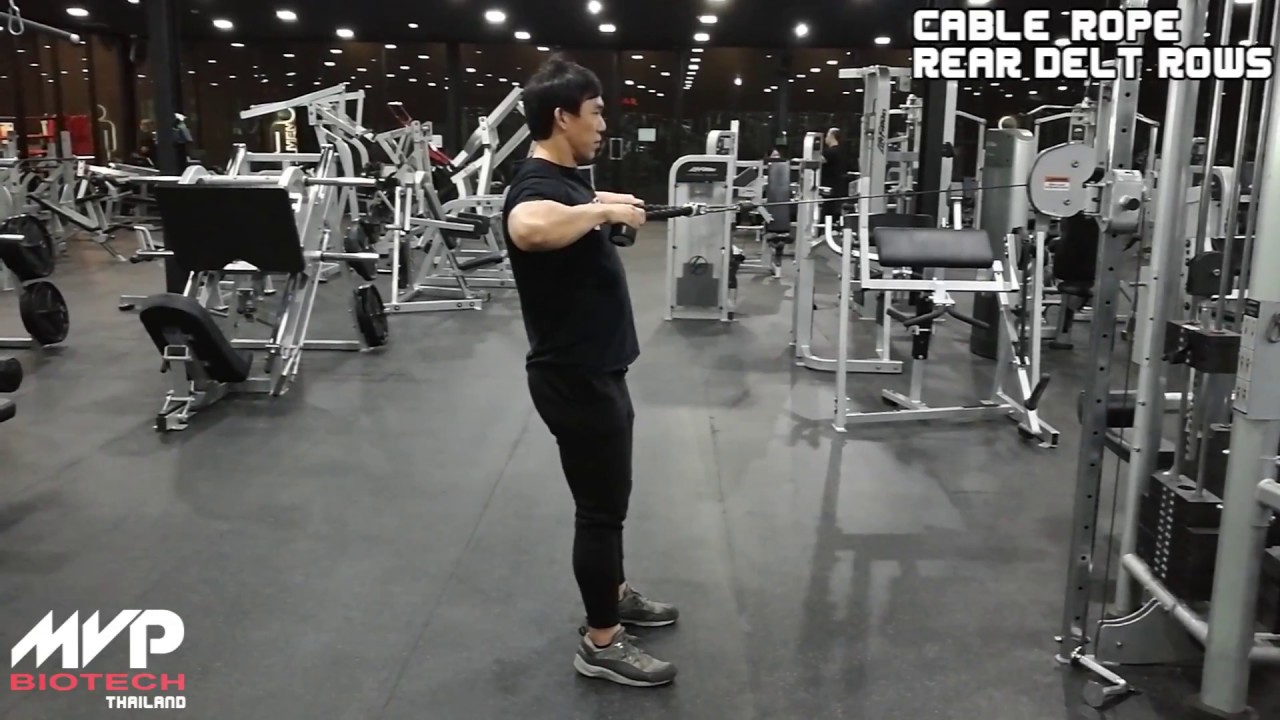 How to Cable Rope Rear Delt Rows YouTube