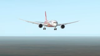Qantas Qf63 Boeing 787-9 Landing At Or Tambo Intl Airport After Flying From Sydney Airport Yssy.