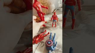 spiderman captain america and batman have 😝! #spoderman#marvel toys#shorts