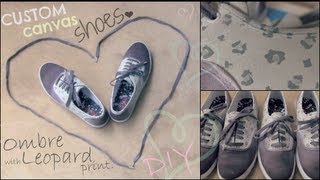 DIY OMBRE SHOES - Hand Painted with Leopard Print - How To | SoCraftastic