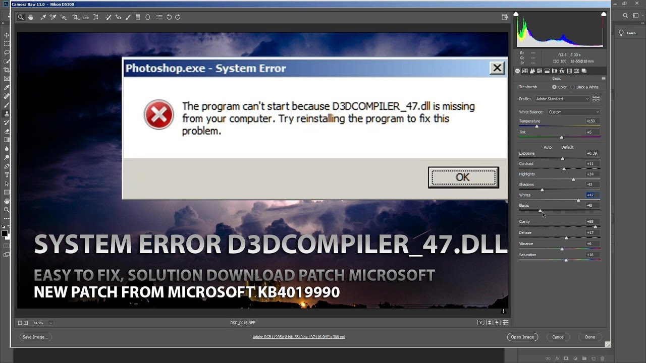 Fix Error Photoshop Cc 2019 D3dcompiler 47 Dll Is Missing In Windows 7 64bit Download Kb4019990 Youtube - robloxplayerbeta exe download 2019