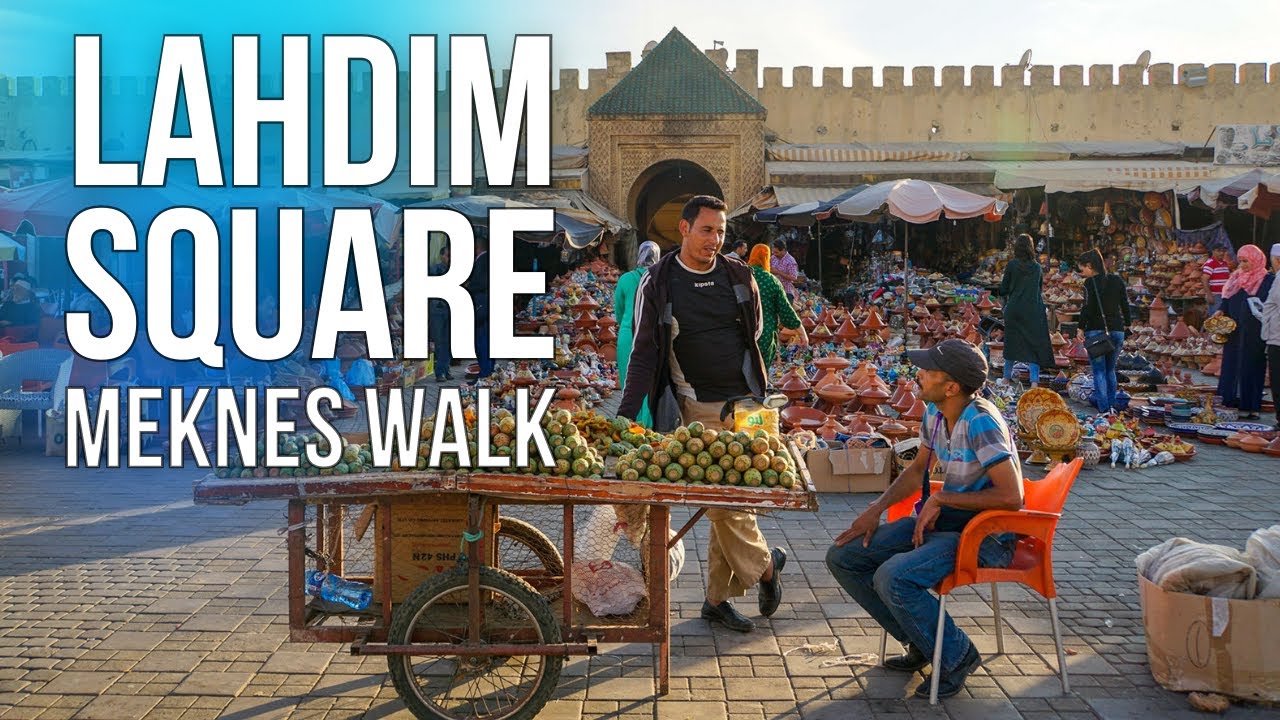 [4K] Walk in Lahdim Square & Bab Mansour Gate Meknes | Mausoleum Moulay Ismail Visit 2022