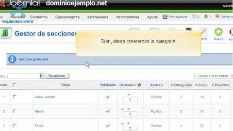 Tutorial Joomla: Crear secciones y categoria.