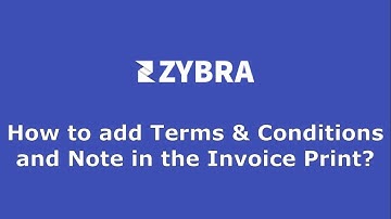 How to add Terms & Conditions and Note in the Invoice Print?