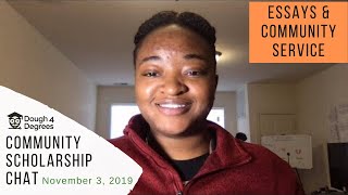Dough 4 Degrees' Community Scholarship Chat (November 3, 2019)