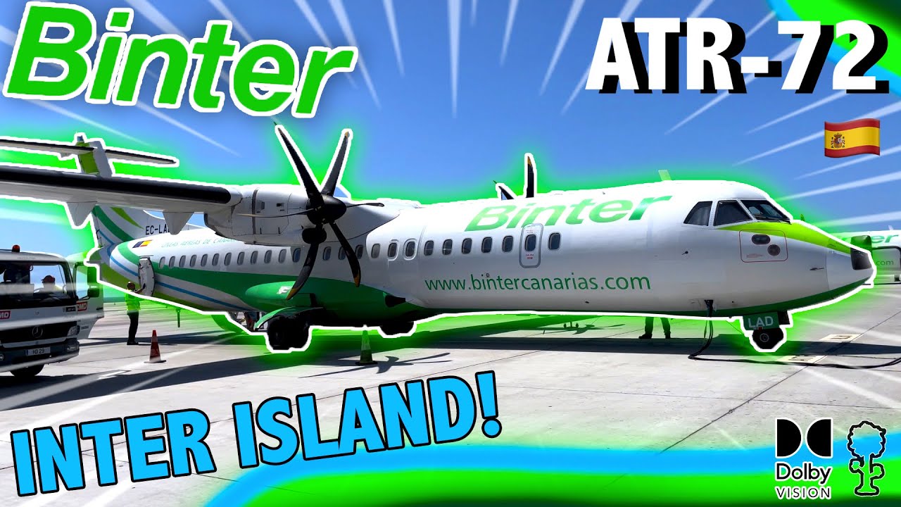 🟢BINTER ATR-72 Flight Tenerife - Gran Canaria (HDR10+ Dolby Vision Trip Report)