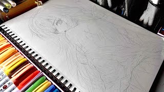 Anime Girl Drawing Outline Tutorial Step By Step Half Body