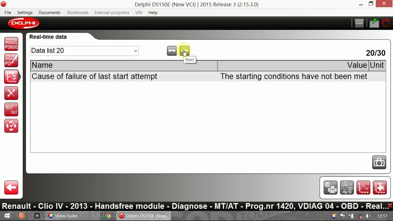 Delphi DS150 - Renault Clio Mk4 - Handsfree Module - Real Time Data
