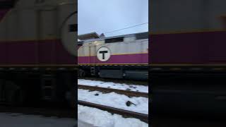 MBTA Commuter rail Passing Concord #mbta #train #flag #stop