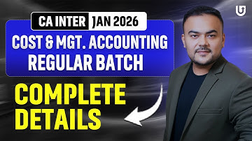 CA Inter Costing Jan 2026 Regular Batch Complete Details | CA Inter Jan 2026 | CA. Pranav Popat