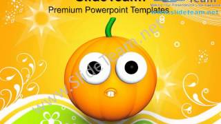 Goofy Scared Halloween Pumpkin Festival PowerPoint Templates ppt Themes 0812 Slides Backgrounds