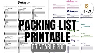 Packing List Printable (PDF & Google Sheets)
