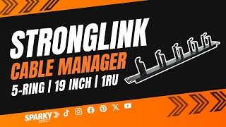 Stronglink Stkpcm1 5-Ring Horizontal Cable Manager 1Ru 19-Inch Steel