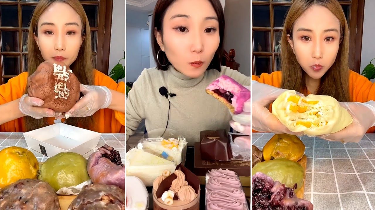 [ENG SUB] Cup full of cocoa,Grape Cheese,iceberg lava,Lemon Jasmine Melaleuca 디저트 먹방 デザートモクバン ของหวา