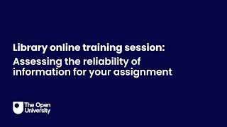 Assessing the reliability of information for your assignment