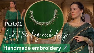 Handmade Embroidery Zari Work ✨ Trending dress design tutorial #trending #embroidery #diy #viral 