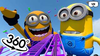 🌴 360° VR Roller Coaster with Minions on the Beach 🌊 | Funny Virtual Reality Ride
