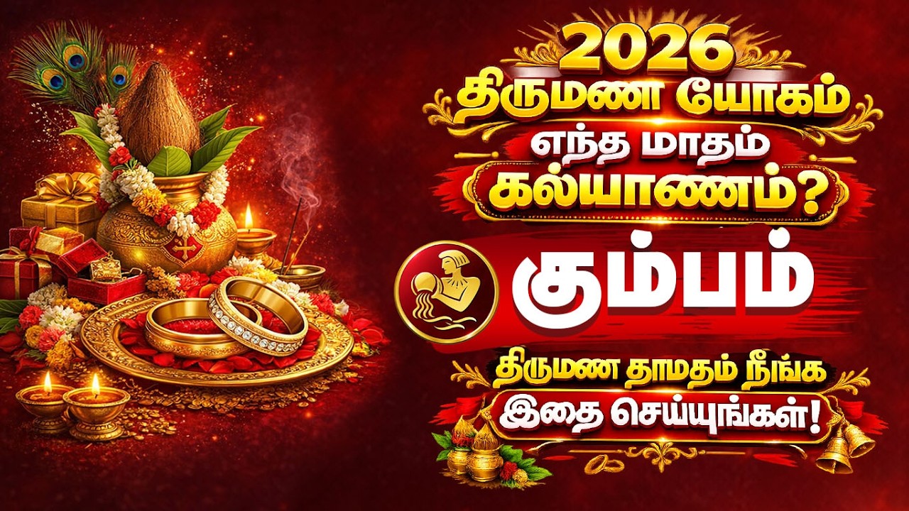 2026 Kumbam Rasi Thirumana Yogam 💍 | Yentha Matham Kalyanam Nadakkum? Tamil Astrology