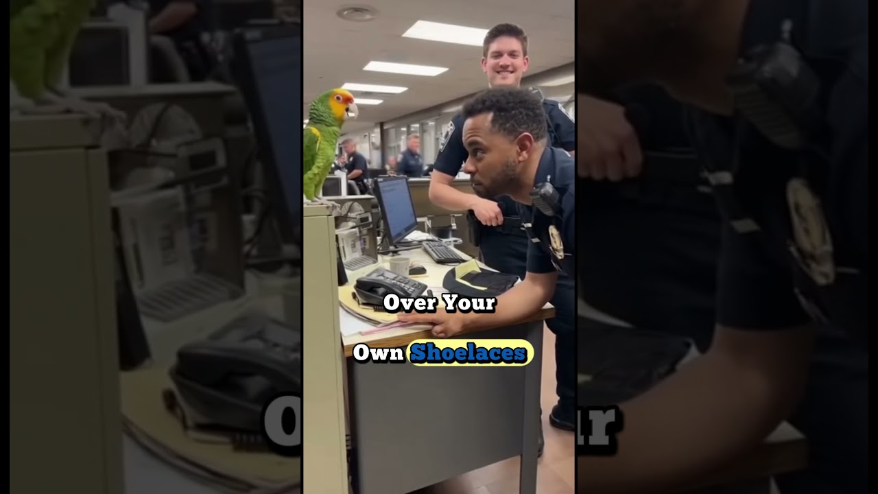 Talking Parrot Roasts Cop in Police Station 😂🦜