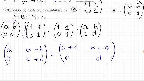 Matrices  |  Matrices conmutables. Ejercicios resueltos