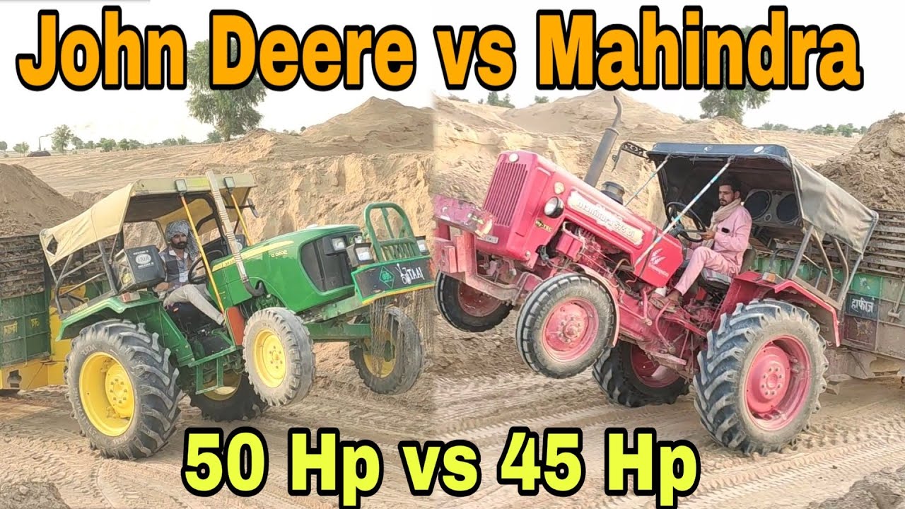 John Deere 5050 D vs Mahindra 575 Di Tractor Trolley Performance and Jcb working Tractor Trolley