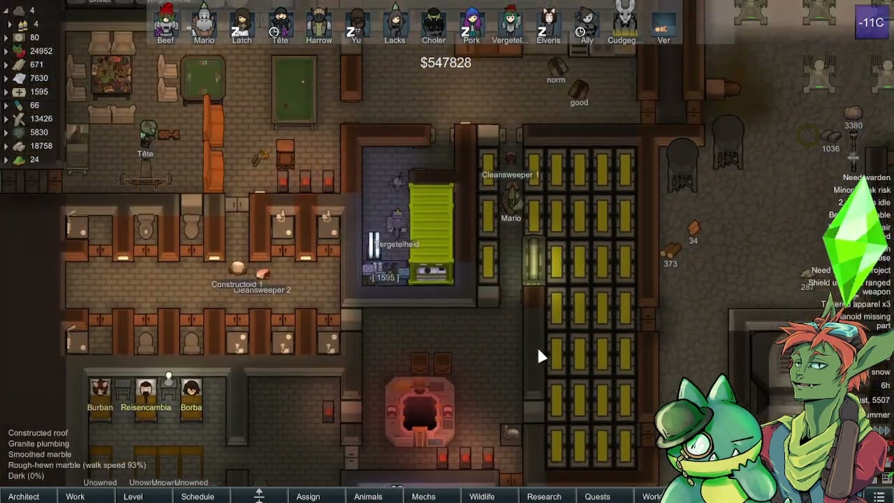 RimWorld Ice Sheet Lets make Some Armor and Get rid of the Crap in the base