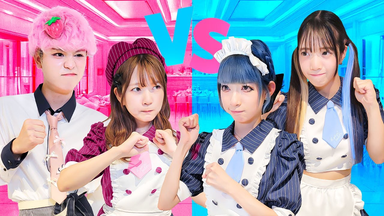 対決】ピンクvsブルーお店屋さん作り対決やってみたら大接戦に