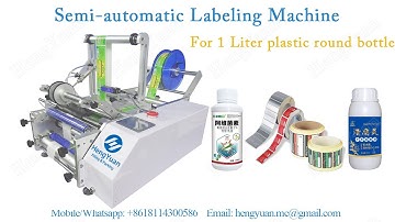 Semi automatic Labeling Machine for 1L plastic round bottle