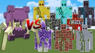 SUPER Shulker vs ALL GOLEMS in Minecraft Mob Battle