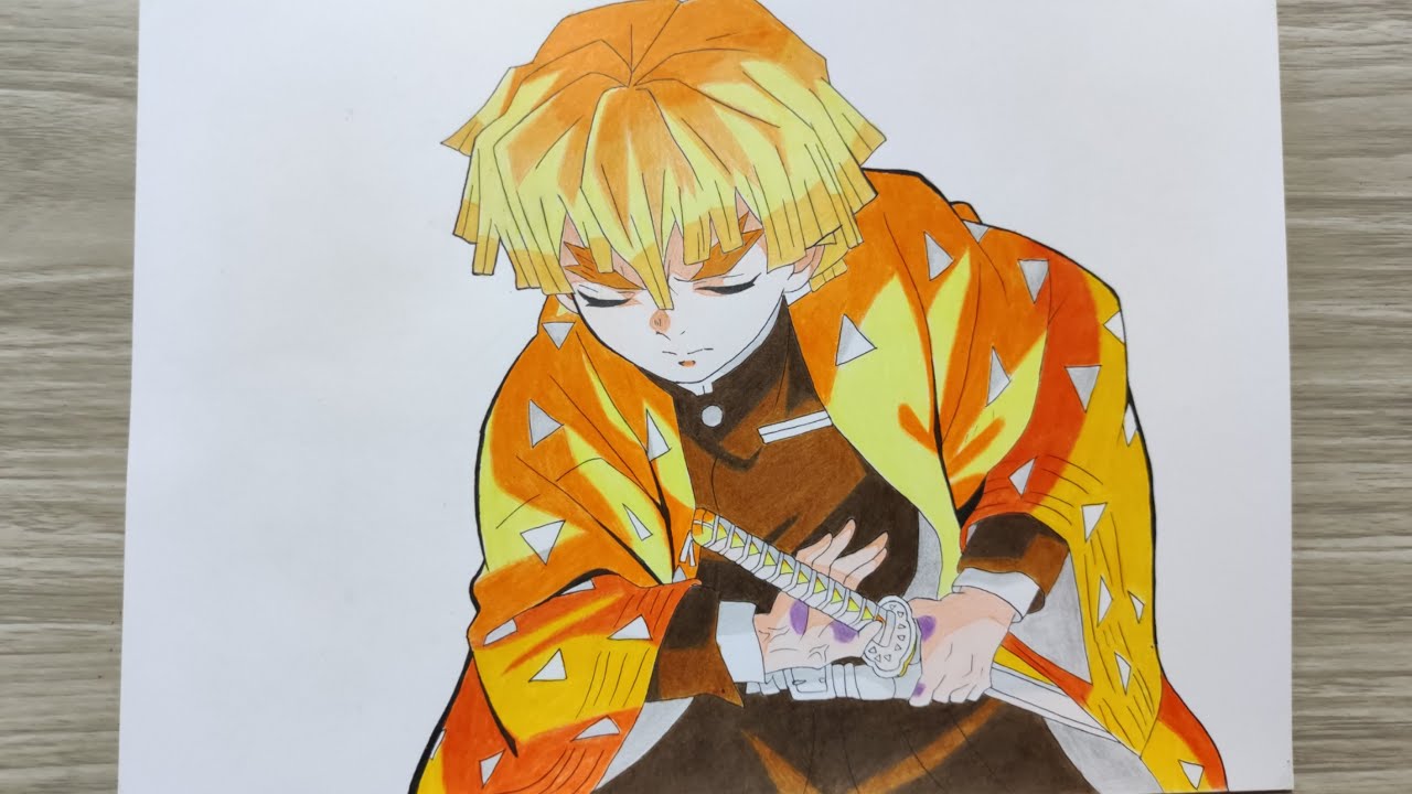 Cách vẽ nhân vật anime Zenitsu trong Thanh gươm diệt quỷ  How to draw  Zenitsu from Demon Slayer  YouTube